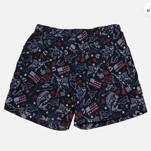 Columbia Mens Small PFG Fishing Swim Trunks USA Flag Mahi Swim Suit Omni Shield